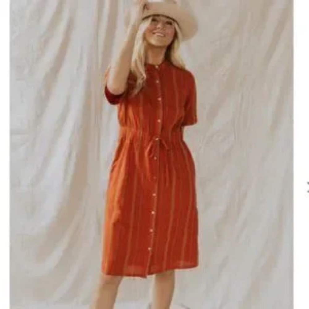Roolee Scarlet Tie Waist Dress Orange Plaid Medium NWT
BOUTIQUE - Picture 3 of 8